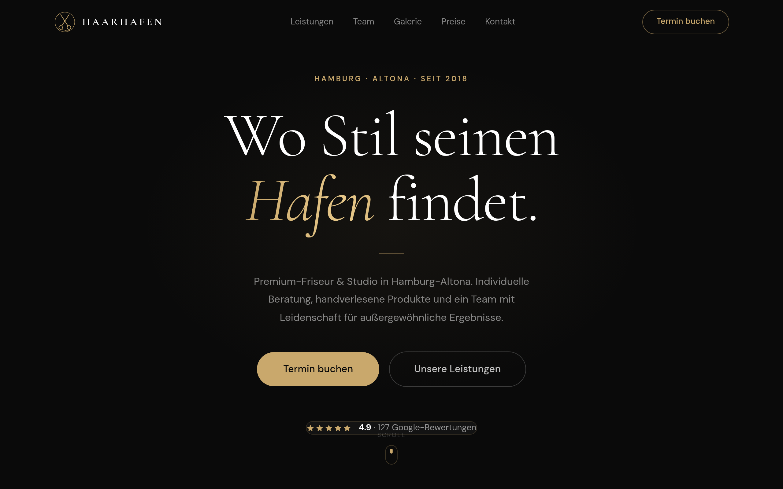 HAARHAFEN Hamburg Website Vorschau