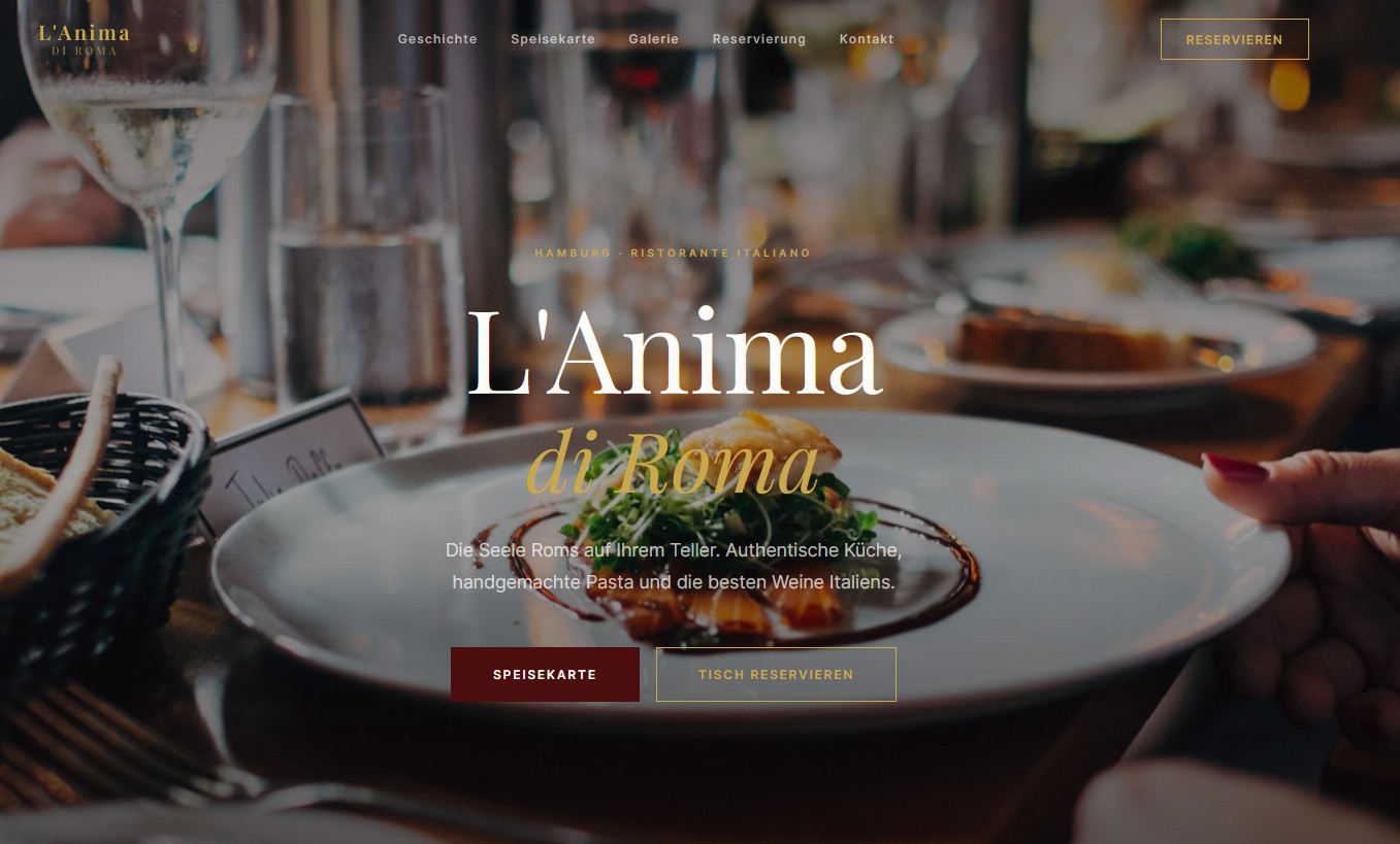 L'Anima di Roma Website Vorschau